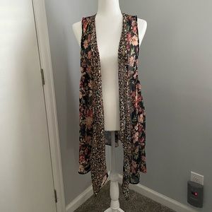 Flower Print Sleeveless Cover Top